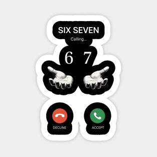 Six Seven Calling Hands Sticker